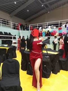Red long gown