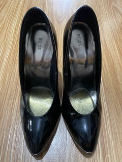 Reiss Black Patent Leather 4 Inch Heels