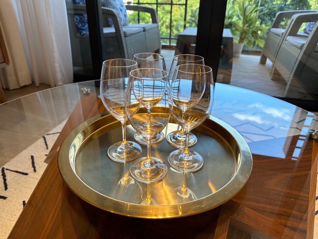 Riedel universal wine glasses, set of 5, Furniture & Home Living