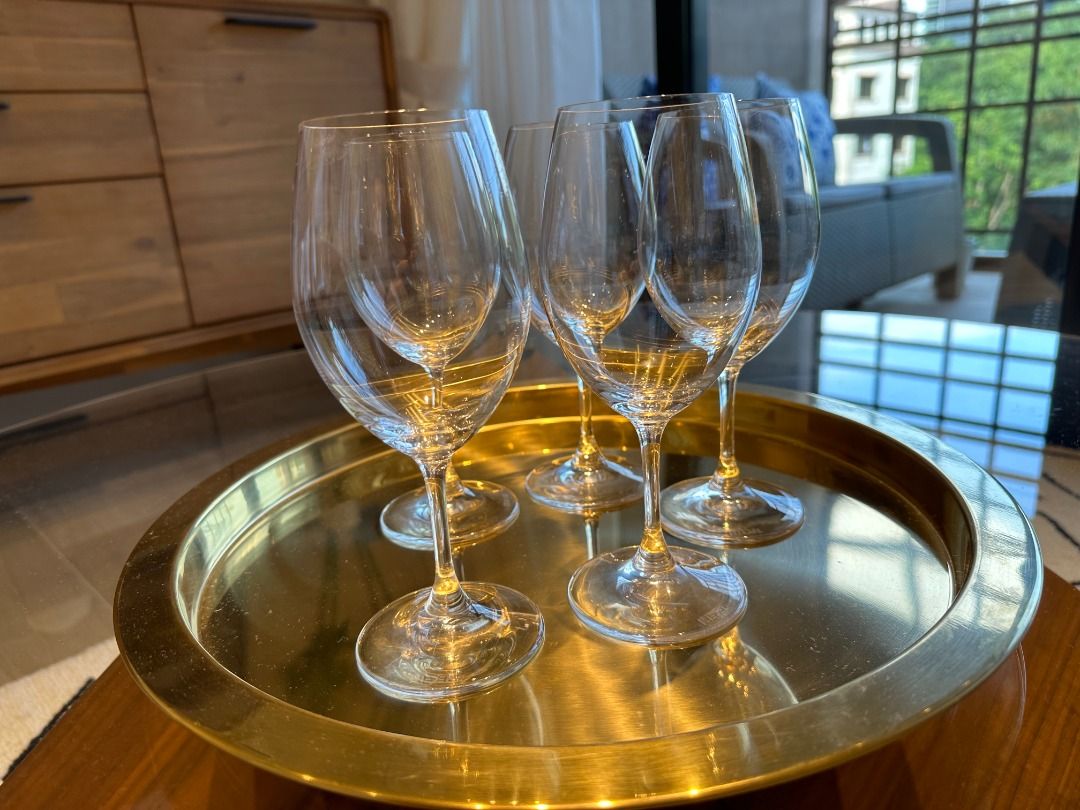 Riedel universal wine glasses, set of 5, Furniture & Home Living