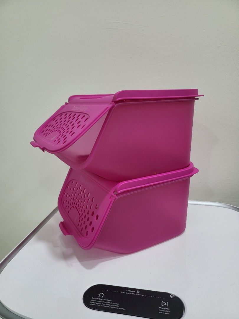 RRP 30 Tupperware Garlic Onion Keeper Container Storage 2 pc, Furniture