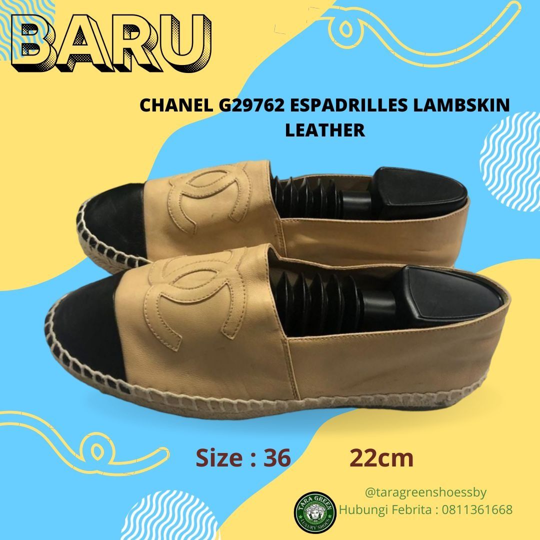 CHANEL Espadrille G29762 Flat shoes Slip-on Suede Black Size 36
