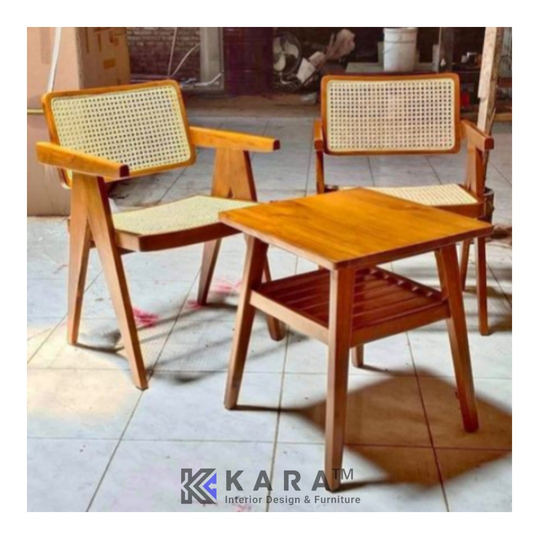 Set 2 Kursi Teras Anyaman Rotan Meja Kopi Perabotan Rumah Di Carousell