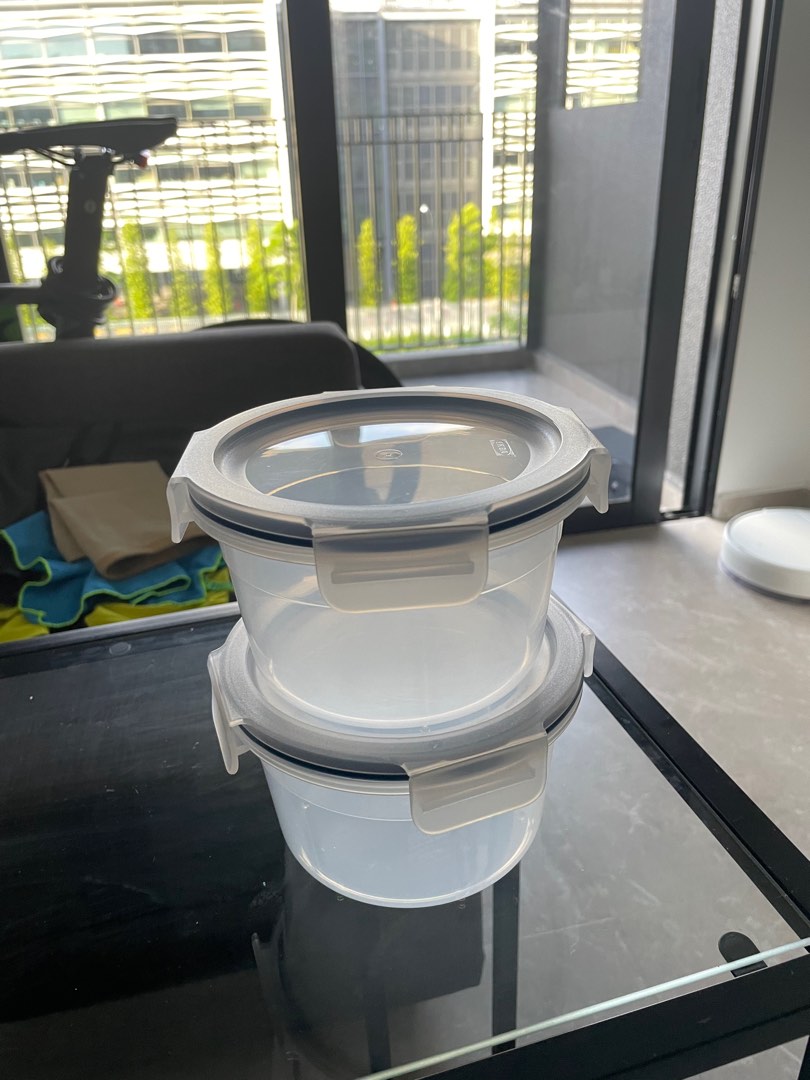 Set of 2 Airtight Plastic Containers IKEA, Furniture & Home Living