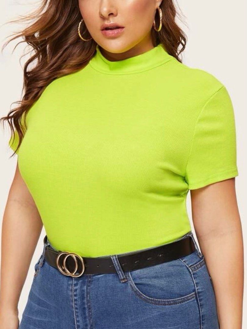 Plus size neon online tops