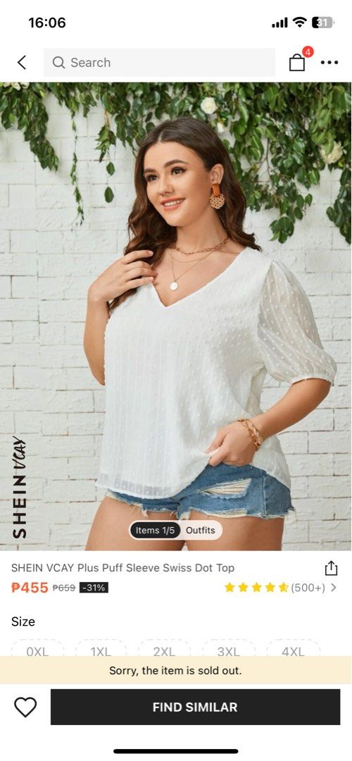 SHEIN Puff Sleeve Swiss Dot Top (Category: Blouses) located in Las Pinas. Submitted by live__anne (Listing ID 1231681865, Image 3). Description: .