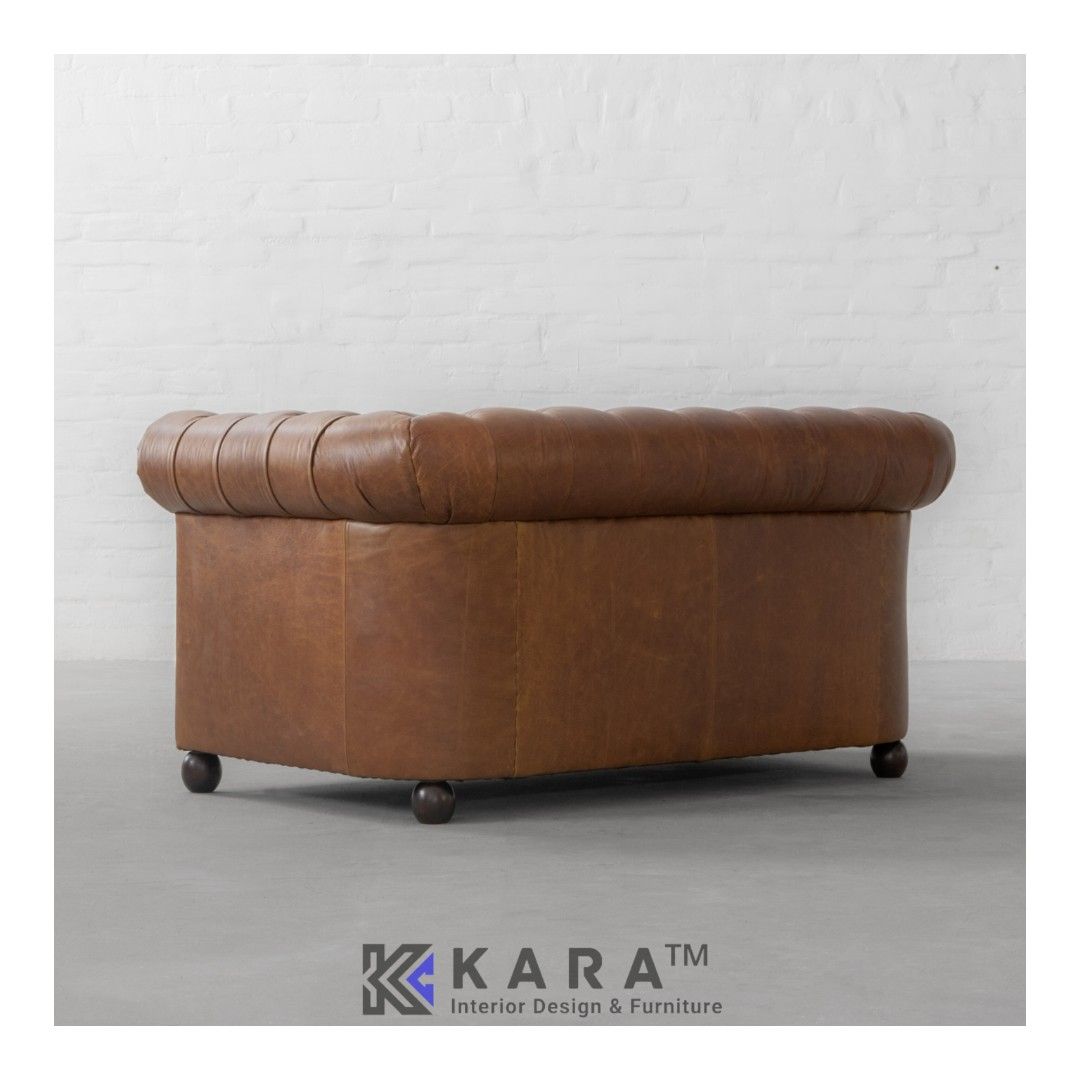 Sofa Tamu Chesterfield Kulit Set 3+2+1+1 Seater / Sofa Kantor / Sofa