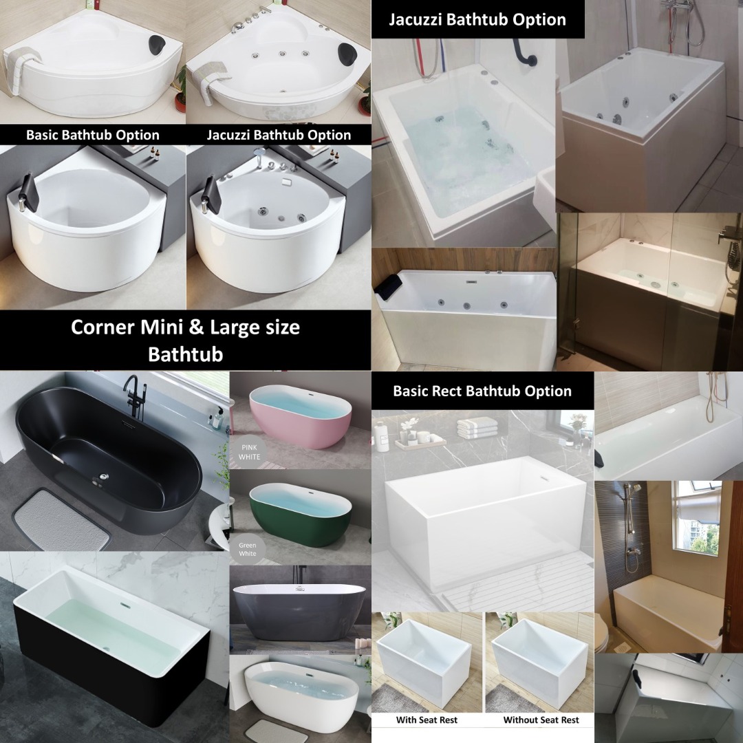 Suitable for all house type / Premium Bathtub / Jacuzzi Bathtub / Local ...