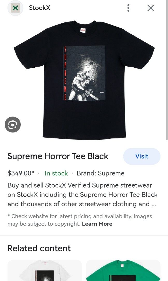 Supreme horror tee on sale