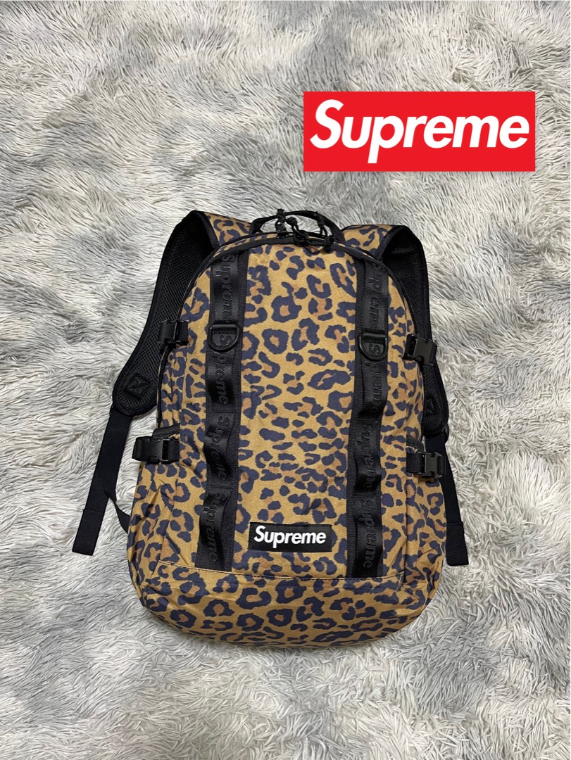 SUPREME Leopard Backpack, Men's Fashion, Bags, Backpacks on Carousell