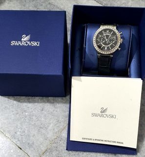 Swarovski Watch Black jam leather ORIGINAL