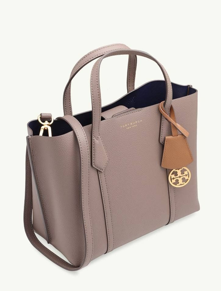 Tory Burch Perry Small Triple Compartment Tote in Clam Shell