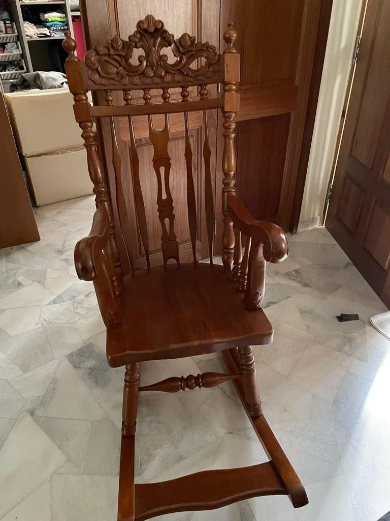 Teak Rocking Chair, Furniture & Home Living, Furniture, Chairs on Carousell