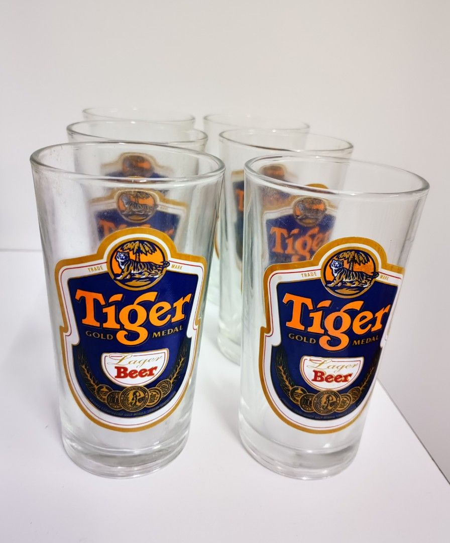 Tiger Beer Glasses, Hobbies & Toys, Collectibles & Memorabilia, Vintage Collectibles on Carousell