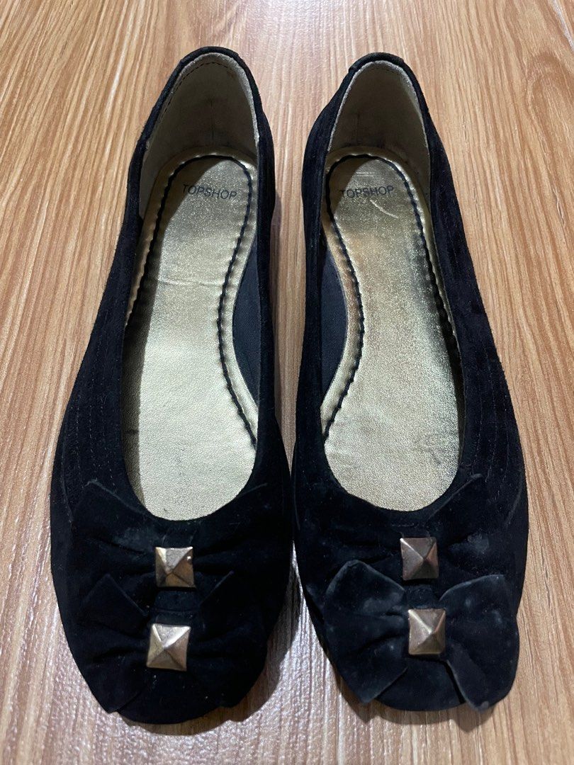 Topshop black flats sale