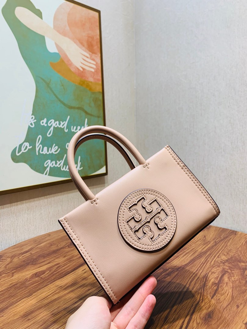 Tory Burch Ella Bio Mini Tote with Crossbody Strap Light Sand Women s Fashion Bags Wallets Tote Bags on Carousell