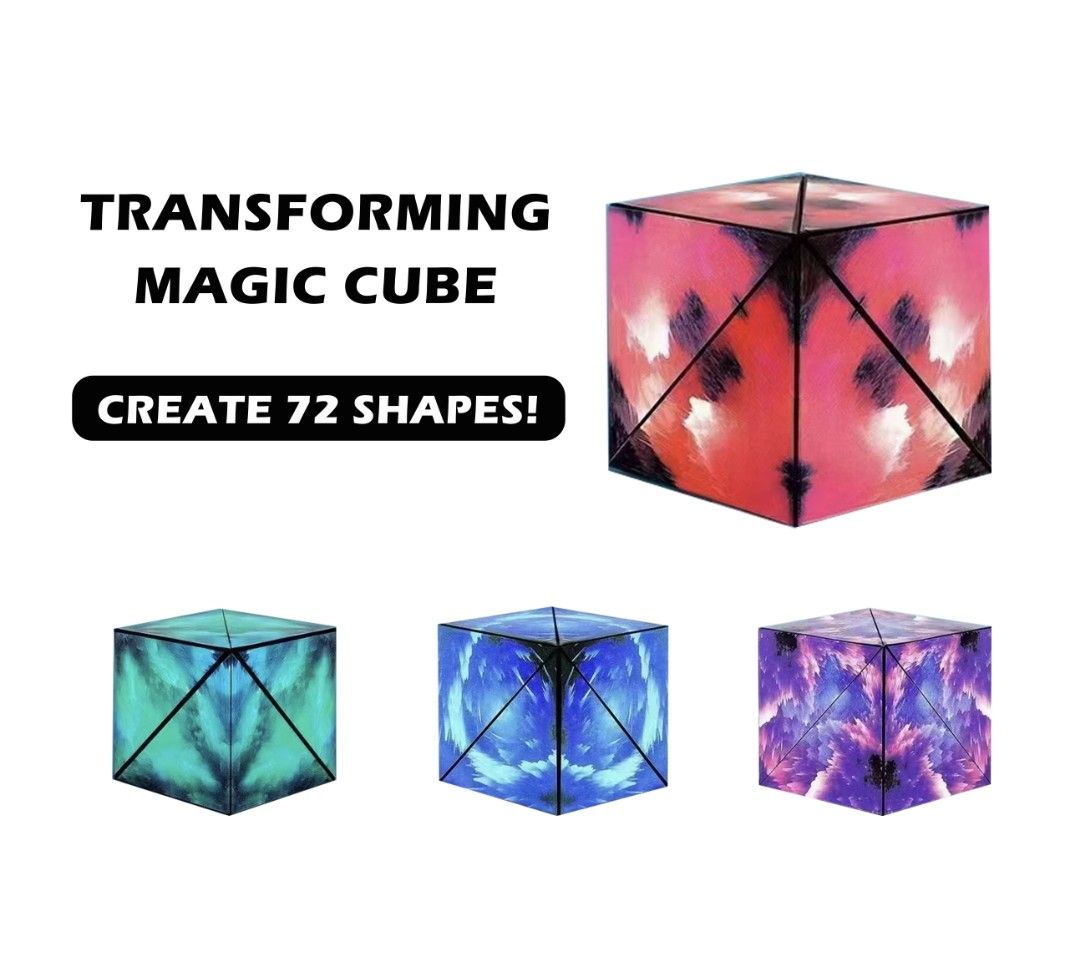 TRANSFORMING MAGIC CUBE (Category: Board Games & Puzzles) located in Manila. Submitted by jimtonline1206 (Listing ID 1231632550, Image 1). Description: 🛎Shape shifting puzzle magnetic cube 🛎Creates 72 shapes 🛎Fidget toy 🛎Boosts child's creativity and critical thinking 🛎Can help reduce stress and anxiety 🛎Several designs to choose from.