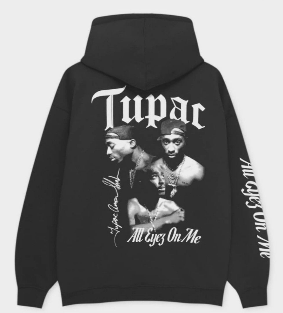 Tupac Hoodie All Eyez On Me Black Color Long Sleeve Boy Men