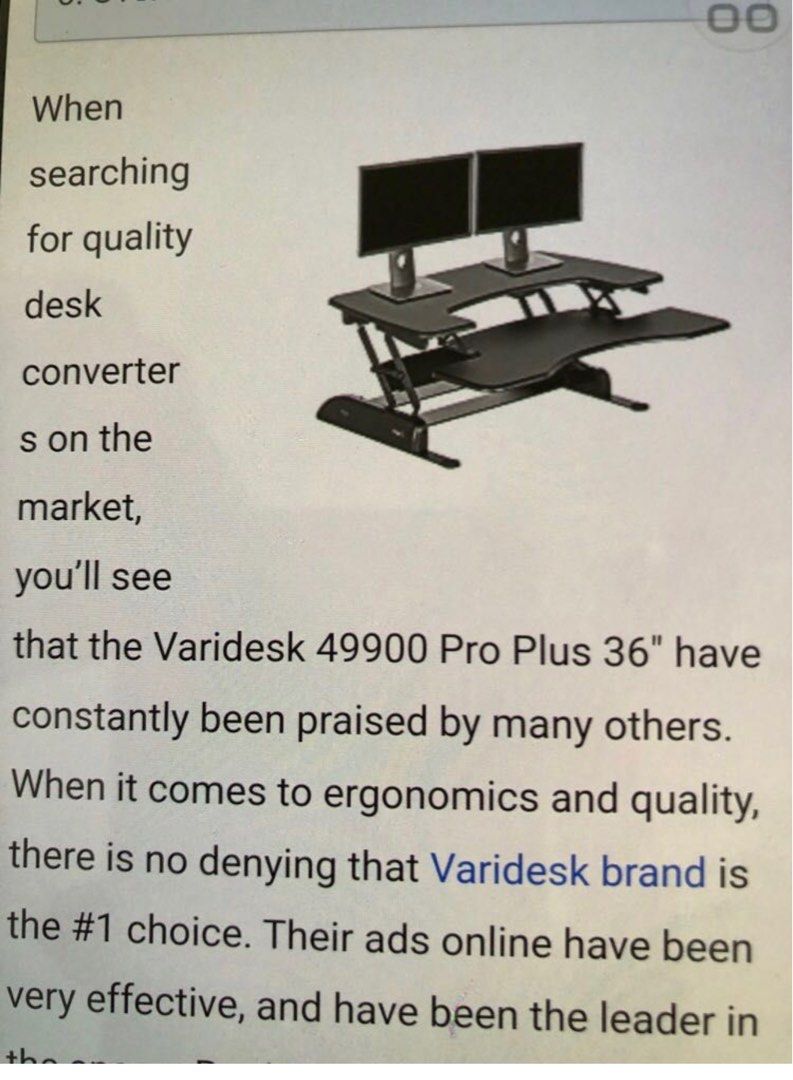 Varidesk 49900 hot sale