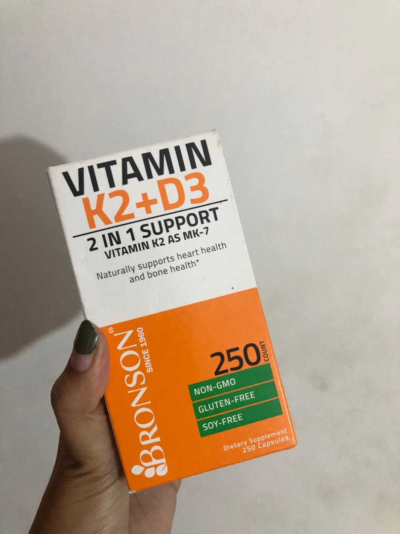 Vitamin K2 + D3 Bronson (250 capsules, 5000 IU), Kesehatan & Kecantikan