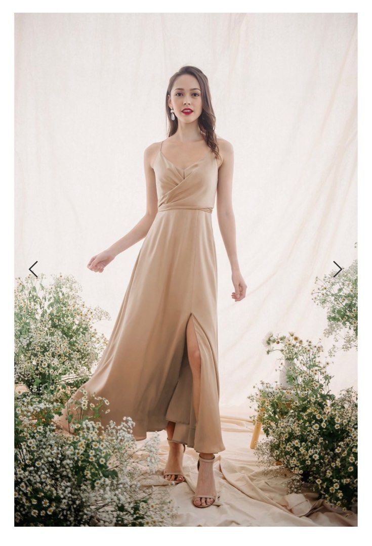 Gold convertible top dress