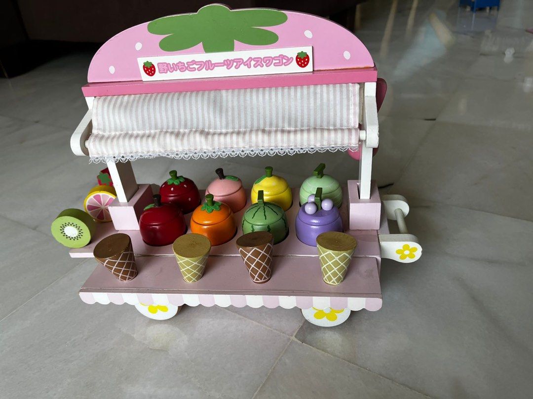Wooden Ice Cream Cart Toy Set, Hobbies & Toys, Toys & Games on Carousell