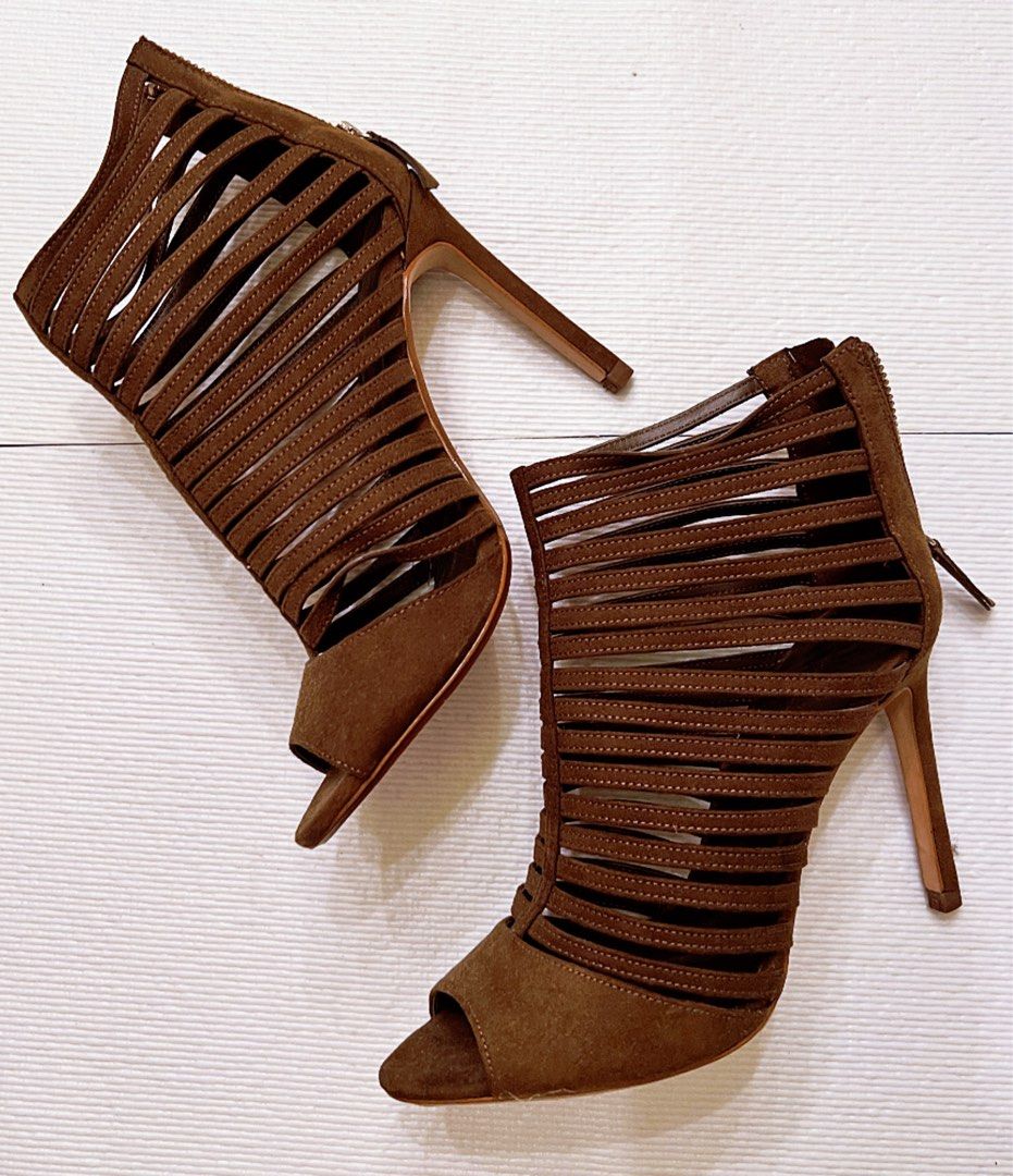 Zara caged cheap heels