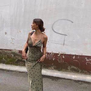 Green polka sales dot dress zara