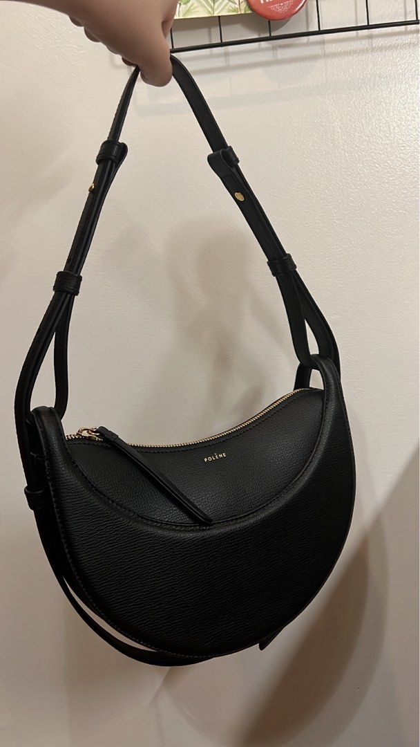 Polène | Bag - numéro Dix - Monochrome Black Textured Leather