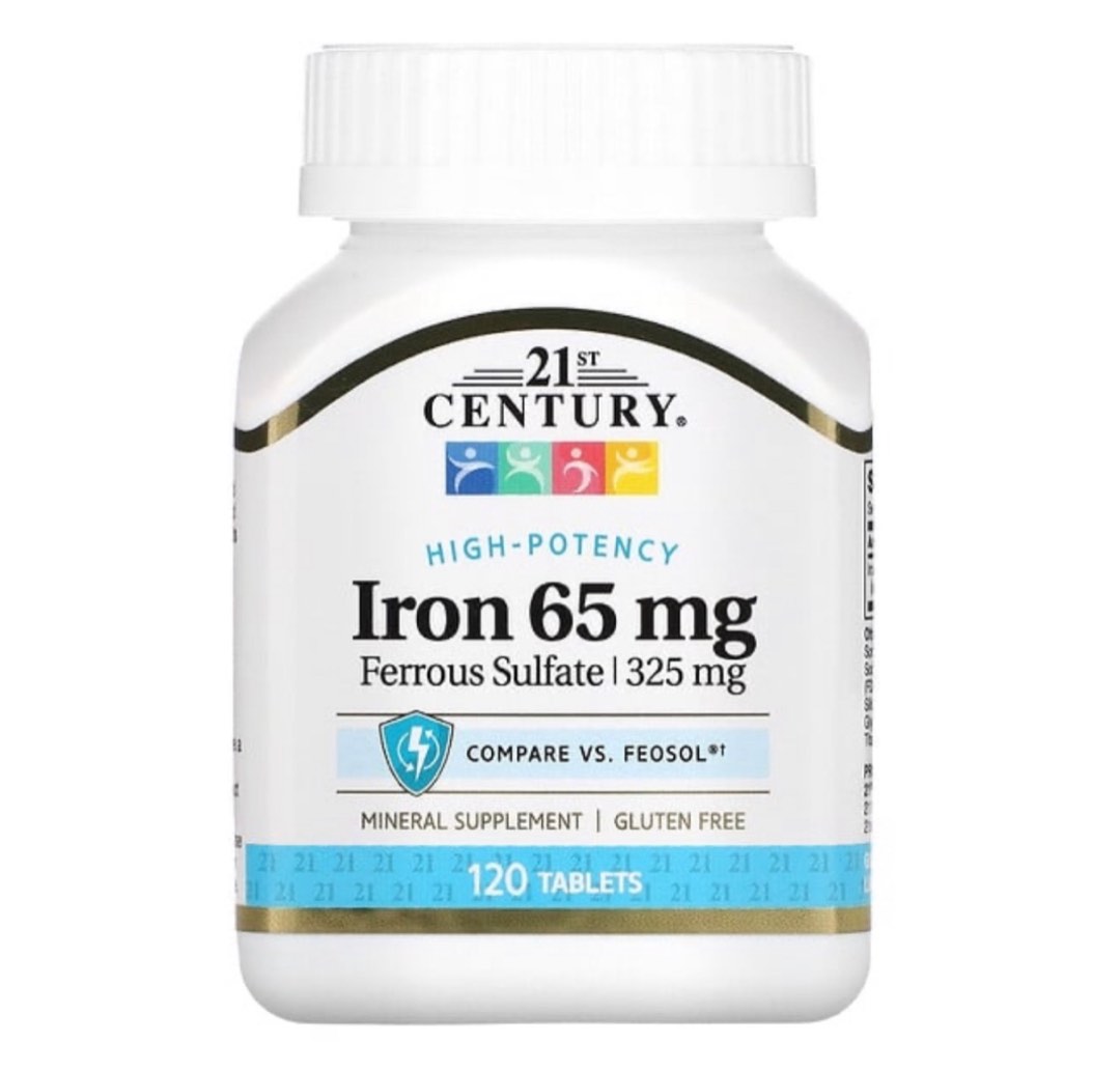 21st Century Iron 65 mg 120 Tablets expiry date 09/2025, 健康及營養食用品, 健康補充