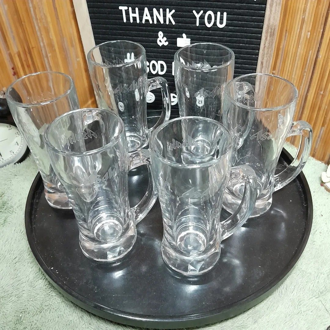 6 Regular Asahi Beer Glass (Category: Water Bottles & Tumblers) located in Malolos. Submitted by jestrelita (Listing ID 1231948192, Image 2). Description: 6 Regular Asahi Beer Glass P450 - thick glass for beer - good condition 🇯🇵🏯👘👺🗾🍱🎎🍜🍙.