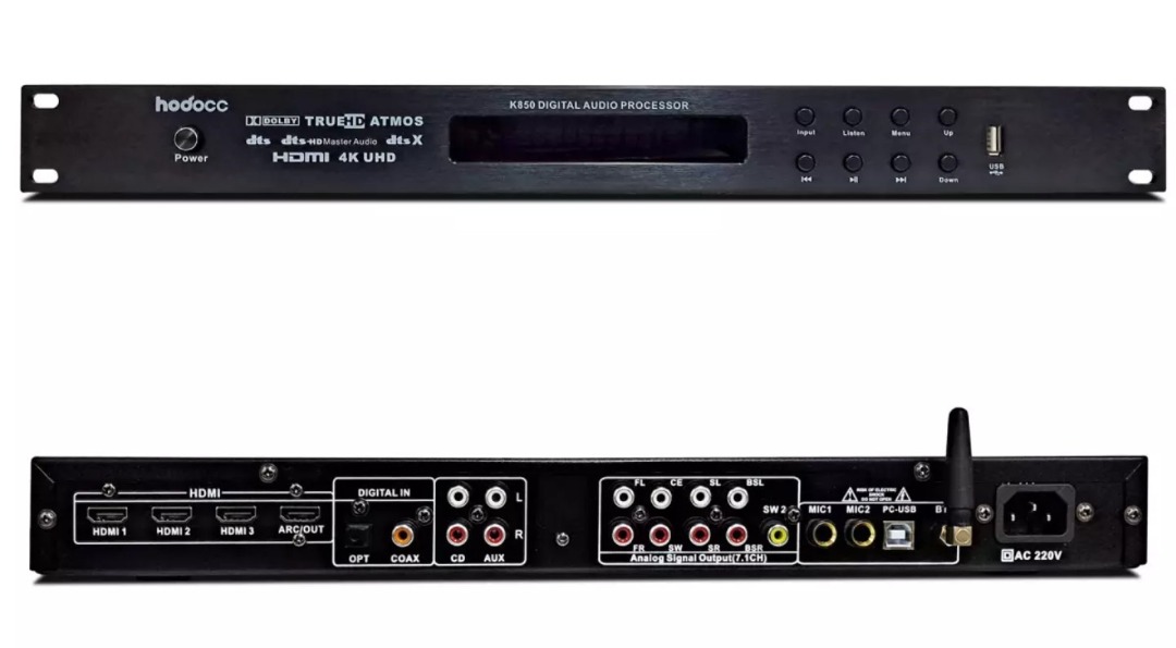 Professional 7.1 Digital Audio Processor Decoder Karaoke KTV Function