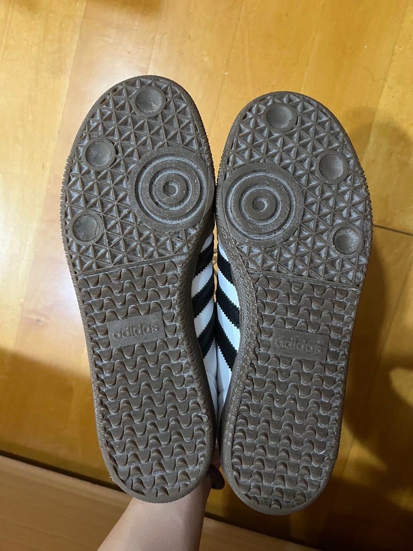 二手) adidas / SAMBA VEGAN 24cm 德訓鞋日系白灰森巴桑巴休閒板鞋