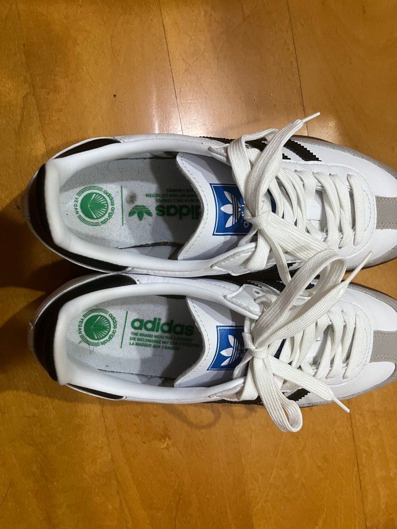 二手) adidas / SAMBA VEGAN 24cm 德訓鞋日系白灰森巴桑巴休閒板鞋