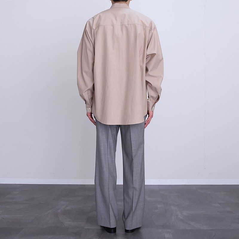 全新) AURALEE / WASHED FINX TWILL BIG SHIRTS 混褐色3號寬版襯衫寬鬆