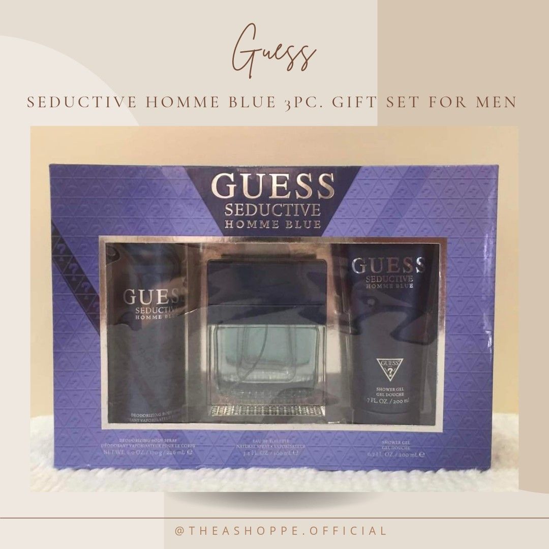 Original Guess Seductive Homme Blue 3pc. Gift Set for Men