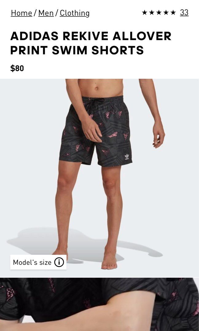 Adidas allover discount print swim shorts
