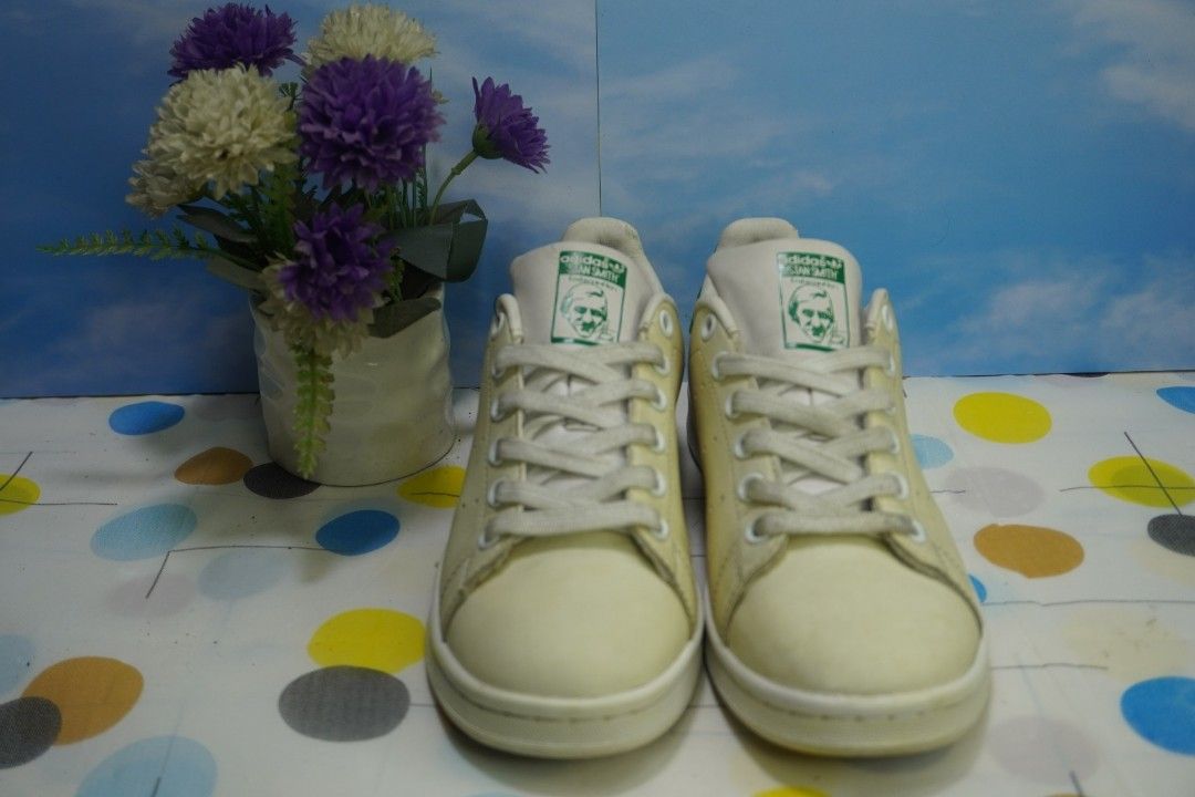 Adidas Stan Smith Vintage White Green Size 38 Insole 23.5 cm Made in