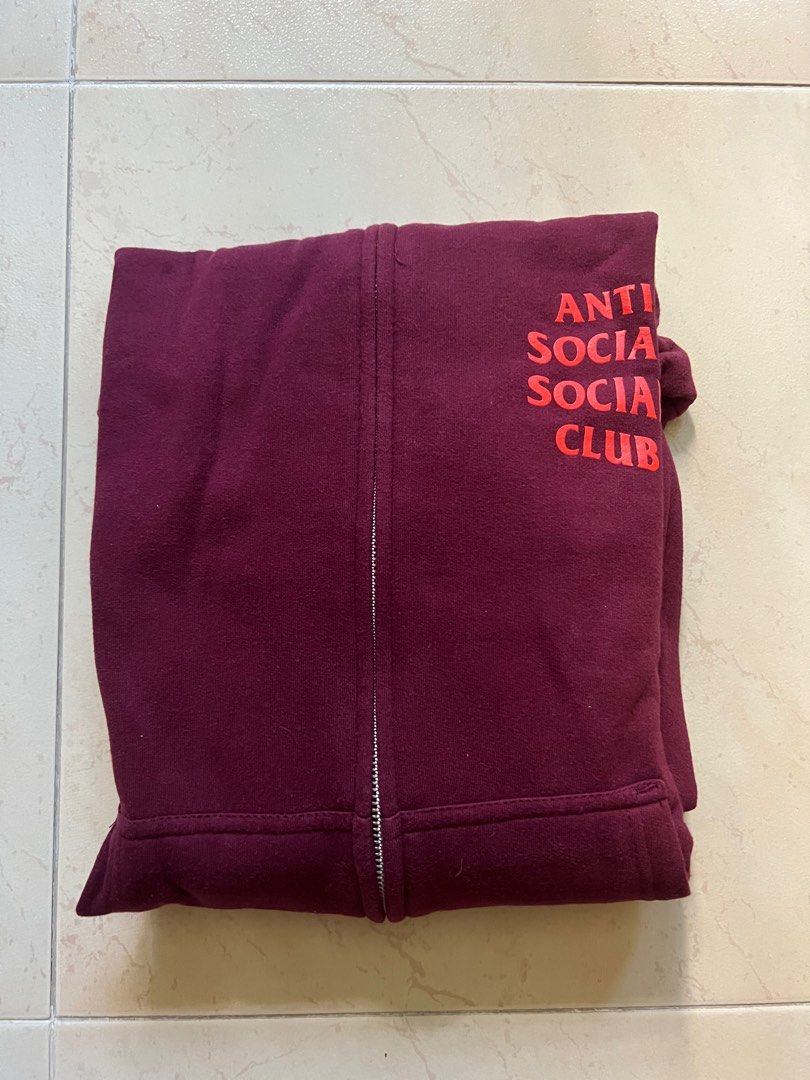 Anti social social store club maroon hoodie