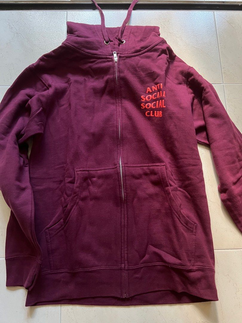 Anti social social club maroon hoodie store