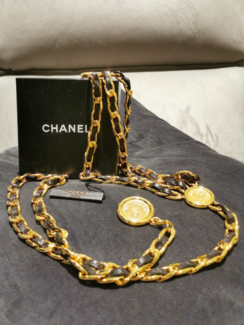 Gold chain cheap belt chanel
