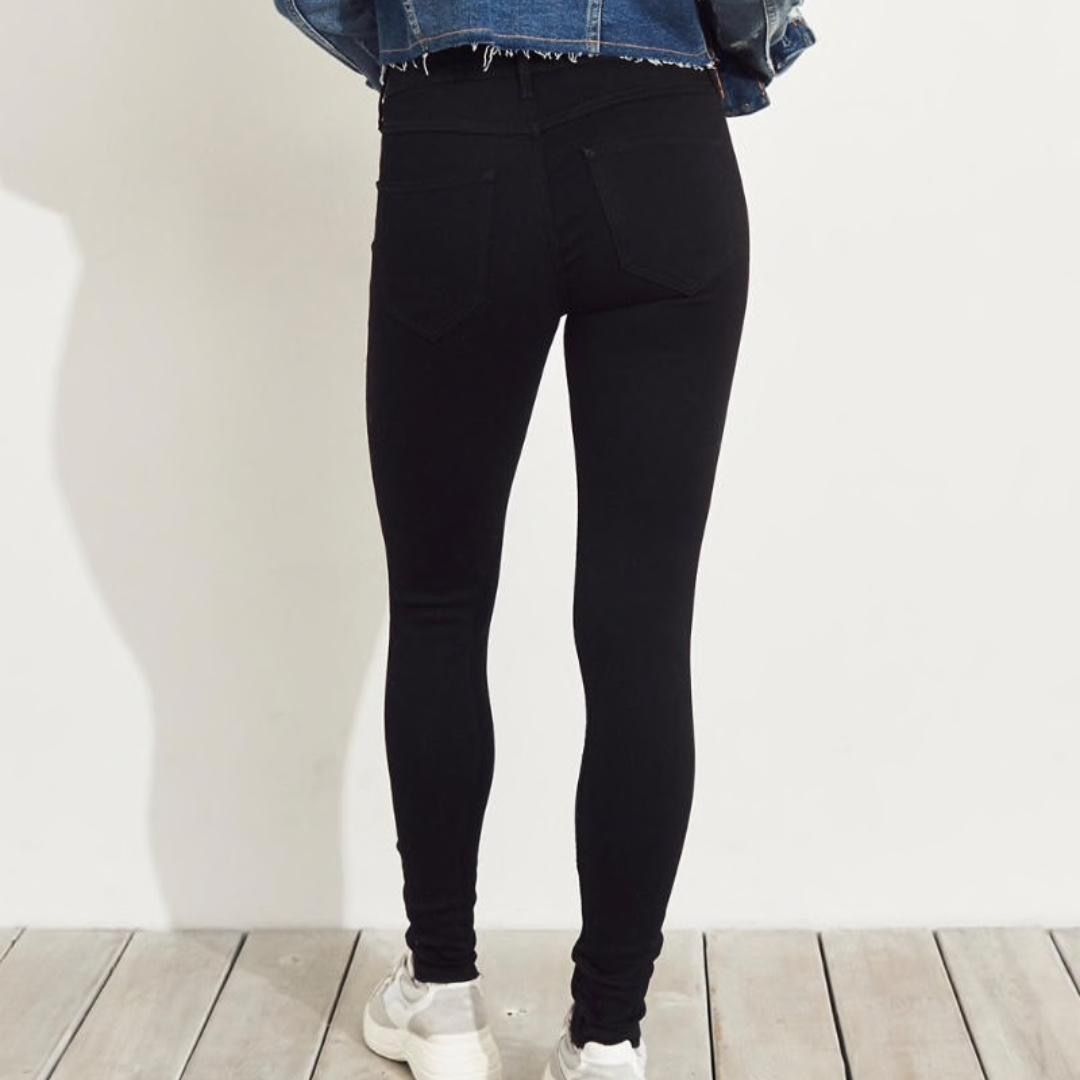 Black skinny jeans hollister hotsell