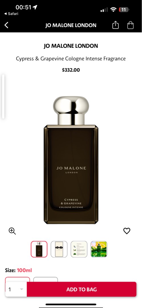 AUTHENTIC JO MALONE CYPRESS & GRAPEVINE COLOGNE 100ml, Beauty ...