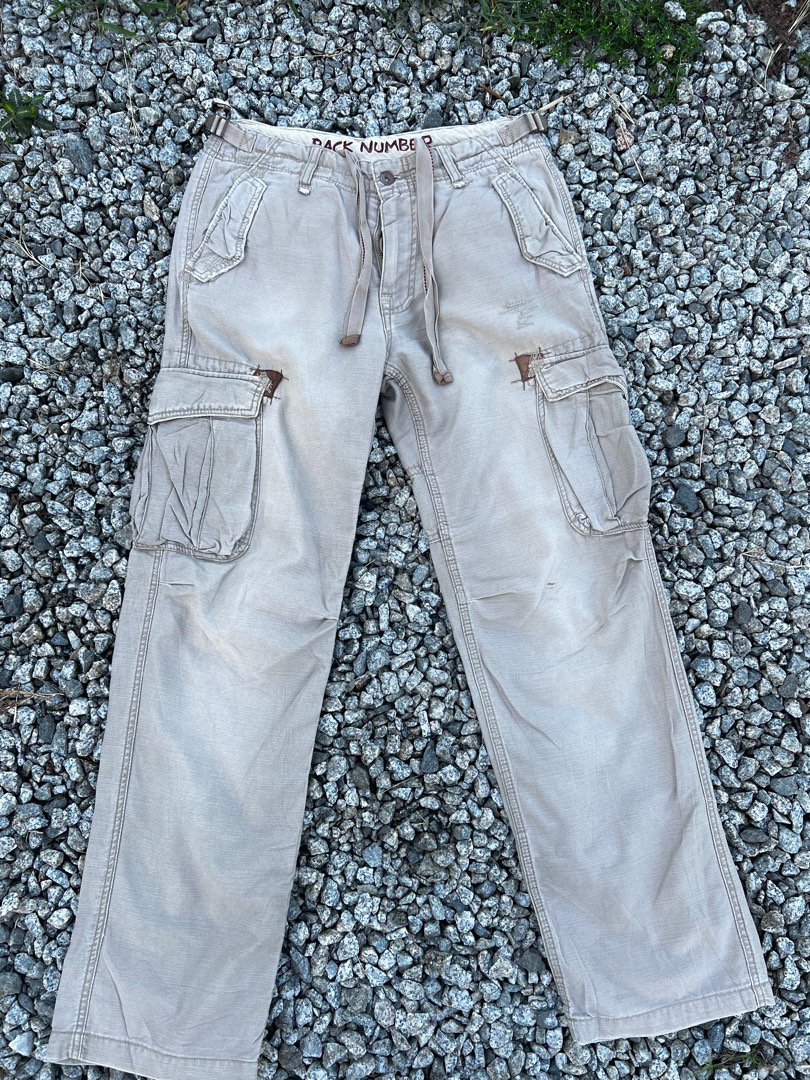 back number cargo pants, Men's Fashion, Bottoms, Trousers on Carousell