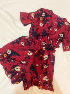 Bkk Bell Sleeve Red Romper