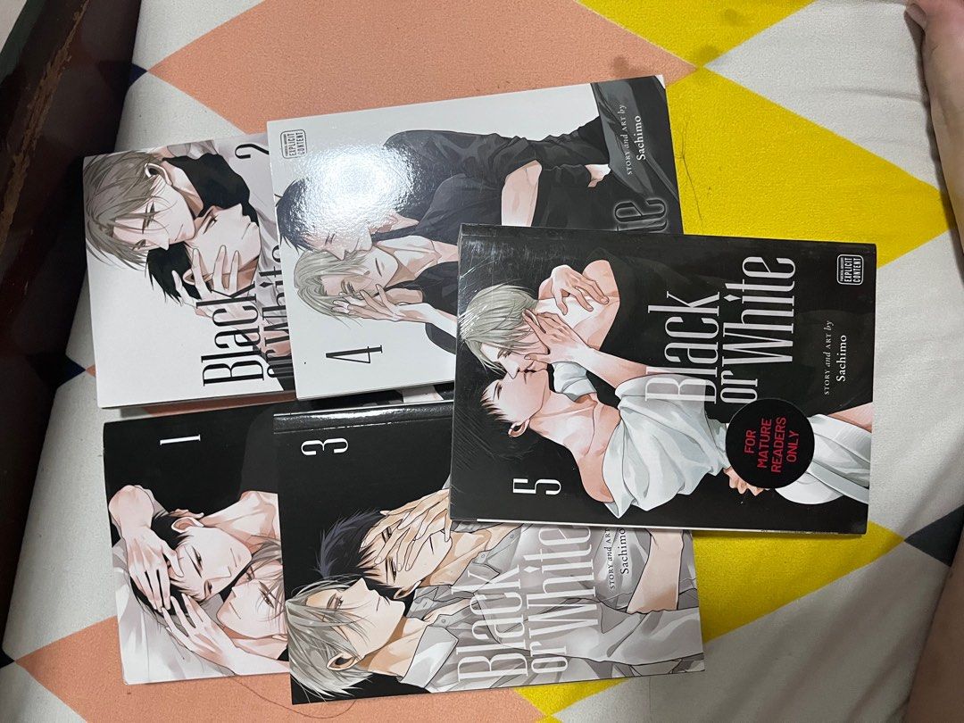 Black or White BL manga vol 1-5 (Category: Comics & Manga) located in Makati City. Submitted by herayne (Listing ID 1231884273, Image 2). Description: Individual prices: Vol 1 - 600 php (little to no dmg but the paper is a little old) Vol 2 - 600 php (little to no dmg but the paper is a little old) Vol 3 - 650 php Vol 4 - 650 php Vol 5 - 700 php (sealed) Mop: Gcash only Shipping: Grab or lalamove.