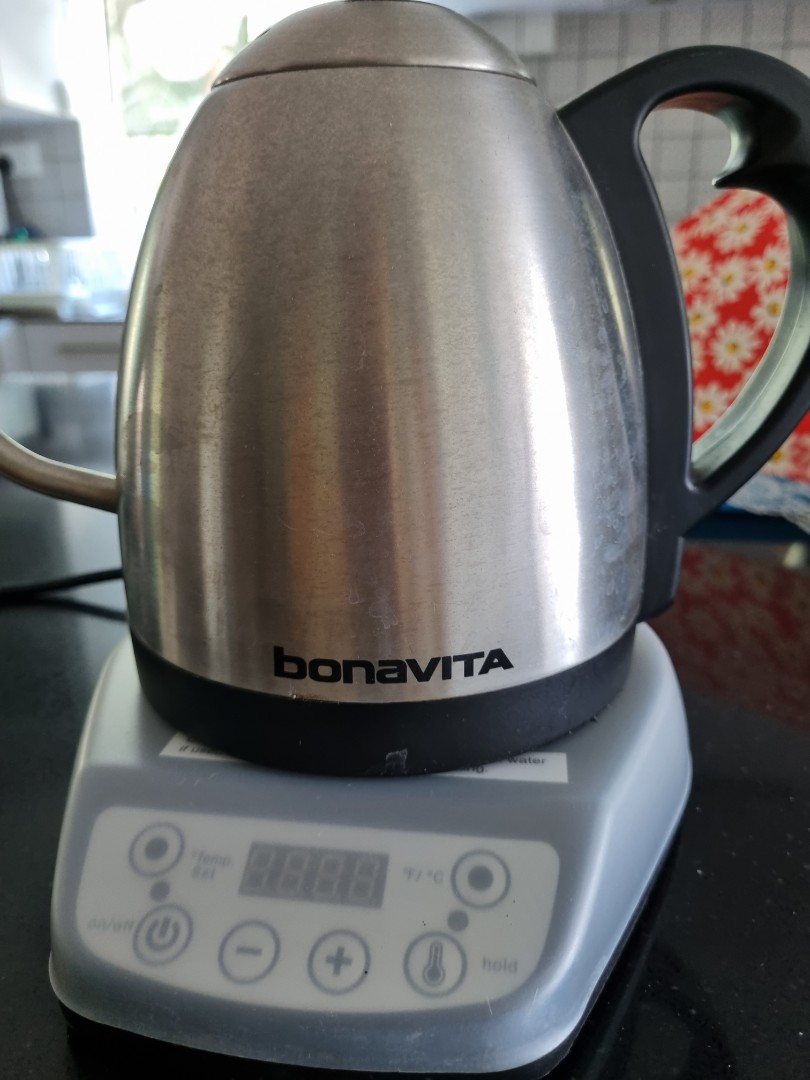 Bonavita 1.0L Variable Temperature Gooseneck Electric Kettle, Silver 