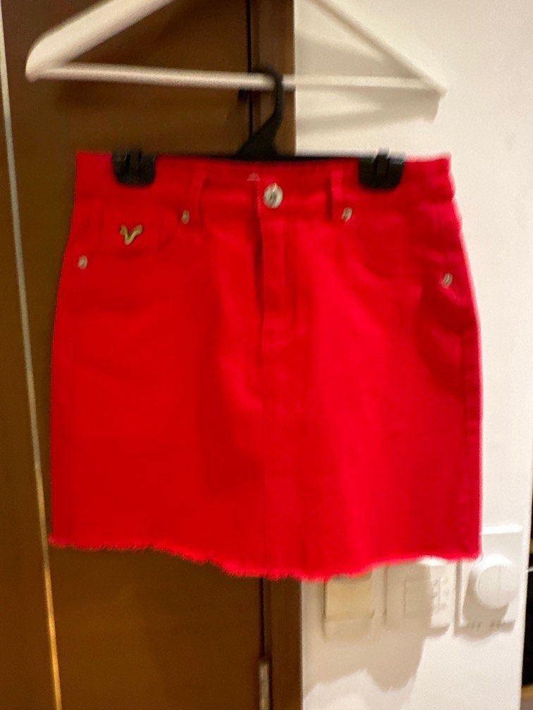 Voi jeans hot sale red denim skirt