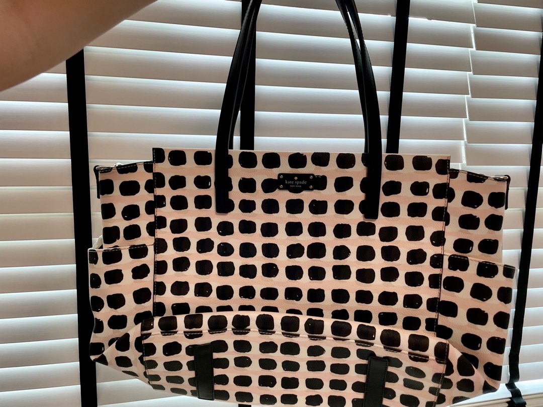 Brand New Kate Spade Kaylie Tote Bag Pink Black Women s Fashion