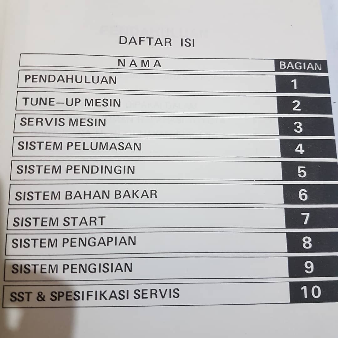 Buku original Reparasi service manual Toyota Mesin seri K Corolla